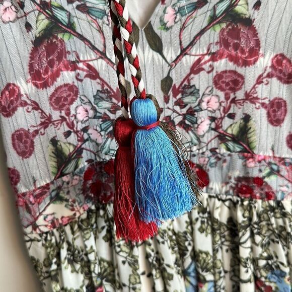 Bhanuni By Jyoti Greene Anthropologie Viscose Georgette Floral Printed Gown 10 - Picture 10 of 14